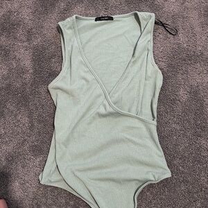 Mint Green Ribbed Bodysuit